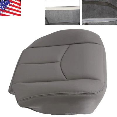 For GMC Yukon XL 1500 Front Passenger Leather Bottom Seat Cover Gray USPS Parts - Image 1 of 4