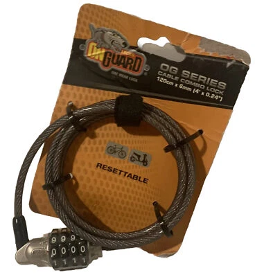 On Guard Bicycle Combo Lock Cable OG Series 4’ X 2/9” Locking Cable New - Image 1 of 2