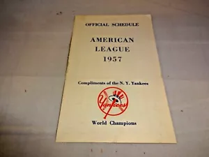 1957 American League Official Schedule Compliments of N.Y. Yankees - Picture 1 of 2