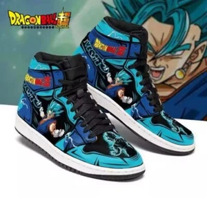 Nuevos zapatos personalizados patadas DRAGON BALL Z super sayian dios azul Vegito Anime talla 10 - Imagen 1 de 5