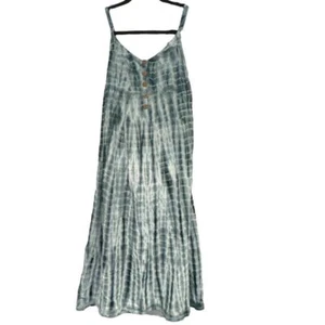 Tie-dye Retro Boho Hippie Sleeveless Flowy Tiered Midi Dress (S) ~NEW - Picture 1 of 7