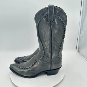 Bota de Vaquero Dan Post Hombres Talla 10D 16668 Cuero Gris Hebilla Punta Punta - Imagen 1 de 11