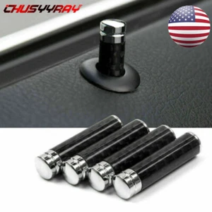 4x Black Carbon fiber Car Truck Interior Door Lock Knob Pull Pin For Chevrolet - Picture 1 of 9