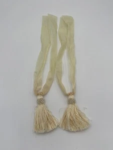 Curtain Tiebacks Tassel Drapery Tie-Backs Rope Holdbacks Decor Fringe Ivory - Picture 1 of 6