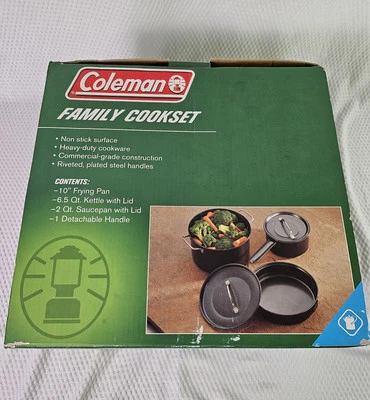 VTG Coleman 6 PC Commercial Grade Non Stick Heavy Duty Camping Cook Set NOS  - Image 1 of 4