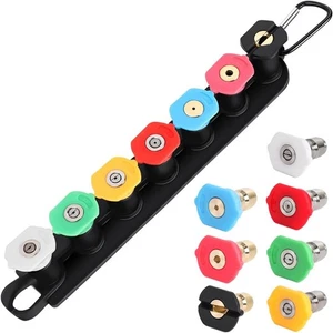Puntas de lavadora a presión, juego de 7 puntas de boquilla de lavadora a presión con soporte de boquilla, 1 - Imagen 1 de 2