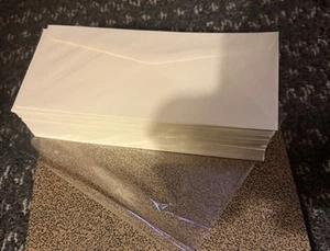 100 Wausaupaper Cream Vellum Finish Business Envelope #10 4 1/8 x 9 1/2 - Picture 1 of 4