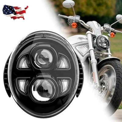 Faro LED ovalado con montaje para Harley Davidson VRod V-Rod 02-17 luz de funcionamiento Foto 1 de 4