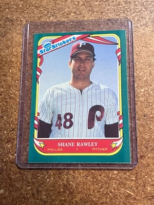 1987 Fleer Baseball Star Stickers # 96 Shane Rawley - Image 1 of 4