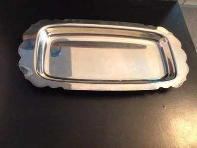 "Bandeja pequeña plateada vintage de International Silver Company 9,75""" Foto 1 de 3
