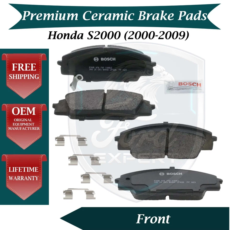 Kit de pastillas de freno delanteras de cerámica Bosch OEM para Honda S2000 2000-2009 9 años de garantía Foto 1 de 4