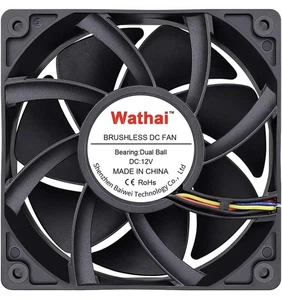 Wathai 12038 120mm x 38mm PWM Computer PC Case Fan 12V 4pin 5300rpm 230 CFM - Afbeelding 1 van 5
