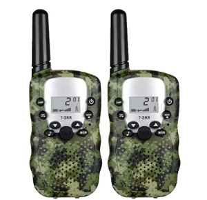 Mini Talkie-Walkie pour Enfants – Lot de 2 avec Lampe de Poche LCD Camo Vert - Picture 1 of 7