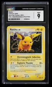 2008 Great Encounters 3-Pack Blstr. Raichu CGC 9 English #DP21 Holo Black Star - Picture 1 of 2