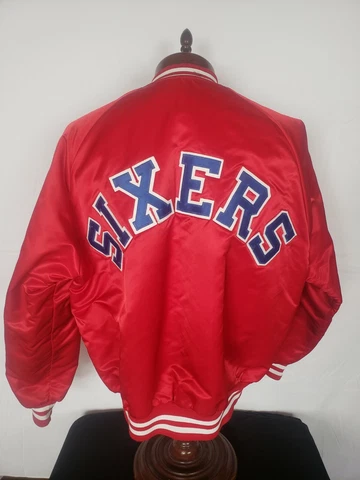 🔥🚨Vintage Chalk Line XL Philadelphia 76ers Starter Style Spellout Jacket EUC Cover