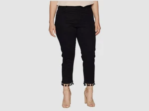 $190 NYDJ Women's Black Ankle Tassel Slim Fit Trousers Pants Jeans Plus Size 26W - Picture 1 of 1