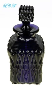 ANTIQUE black amethyst PONTILD LIQUOR decanter w/original stopper THICK & ornate - Picture 1 of 4