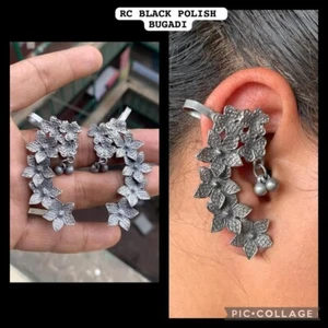 Hermosa joyería boho india de plata alemana oxidada hecha a mano para mujer - Imagen 1 de 14