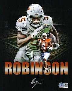 BIJAN ROBINSON Signed Texas Longhorns 8x10 Photo Beckett BAS Witness #WP98263 - Picture 1 of 3