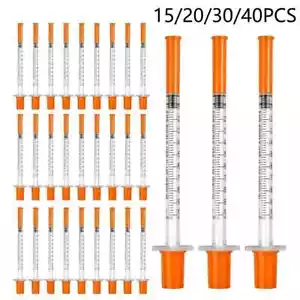 30Ga 1ml/cc Manual Push Syringe Feeding Device Straight Tip Needle Plastic 20/50 - Picture 1 of 13
