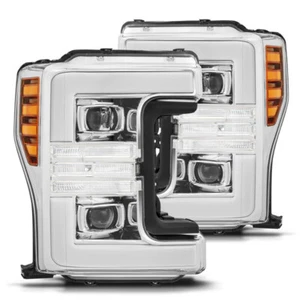 AlphaRex For 2017-19 Ford Super Duty Halogen Projector Headlights Chrome Housing - Picture 1 of 6