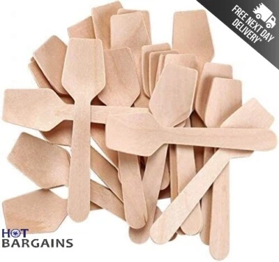 Disposable Wooden Mini Spoons Ideal for Ice Cream Tea and Desserts Foto 1 de 4