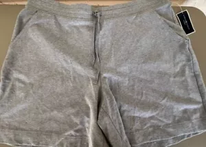 NEW - Karen Scott Sport Shorts Womens XL SMOKE GREY HEATHER Sweats Drawstring - Picture 1 of 7