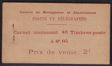 1922 MADAGASCAR - Libretto/Carnet/Booklet N° 4 5c. noir et rouge MNH/** RARO