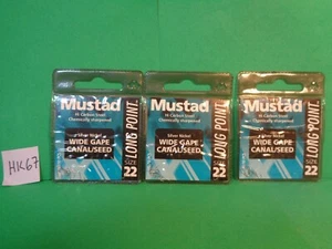 Mustad Long Point Wide Gape Canal/Seed Hooks Size 22 #LP180 30 Total Hooks (New) - Picture 1 of 7