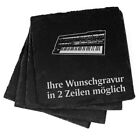 4x Keyboard Deko Schiefer Untersetzer Wunschgravur Set Instrument 11x11cm