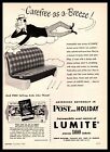 1950 Lumite Woven Saran Car Fabric Auto Set Covers Carefree As A Breeze Print Ad