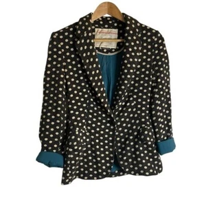 Anthropologie Cartonnier Donna Black and White Polka Dot Blazer Size XS - Picture 1 of 7