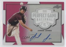 2019 Leaf Perfect Game National Showcase Metal Pink /10 Jared Jones #BA-JJ1 Auto