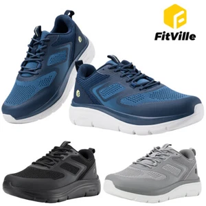FitVille Mens Extra Wide Fit Walking Trainers Lightweight Cushioned Casual Shoes - Picture 1 of 48