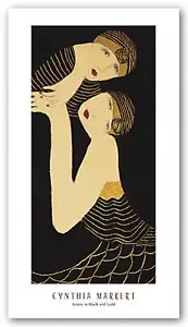 MODERN ART PRINT Sisters in Black by Cynthia Markert - Picture 1 of 1