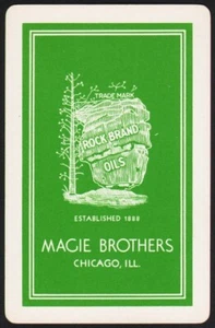 Vintage Einzelspielkarte MAGIE BROTHERS Rock Brand Öl Balanced Rock Chicago - Bild 1 von 2