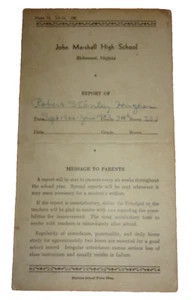 Vintage 1946-47 John Marshall High School Report Card Ephemera Crafts Scrapbook - Picture 1 of 5