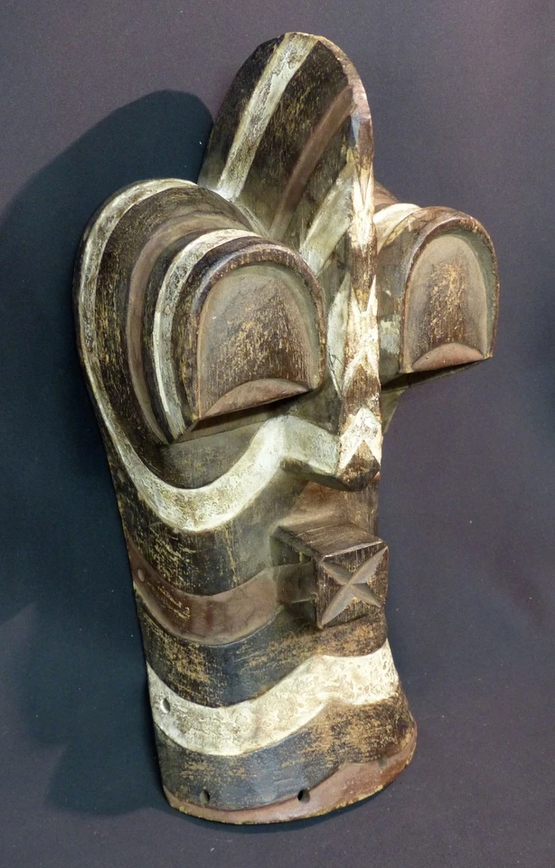 AA Art Africain remarquable masque 38cm guerrier Songye Kifwebe congo très déco - Photo 1/4