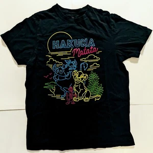 Lion King Shirt Hakuna Matata Colored Neon Art Graphic  Tee Size Medium M Disney - Picture 1 of 4