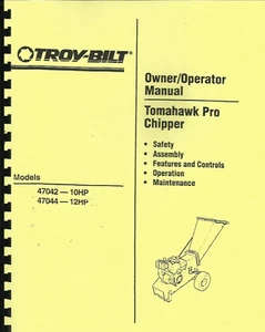 Troy Bilt 47042,47044 Chipper Owners Manual Includes Parts List! - Picture 1 of 3