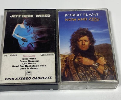 Jeff Beck Wired And Robert Plant Cassette Tape Lot OF Two Foto 1 de 4