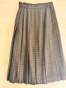Vintage Laird Portch Scotland Skirt Wool Long Brown Tartan Plaid Unique - Picture 1 of 10