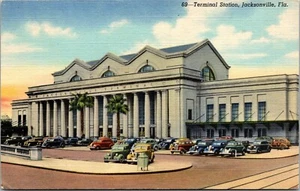 Postal de lino Terminal Station Jacksonville Florida - Imagen 1 de 2