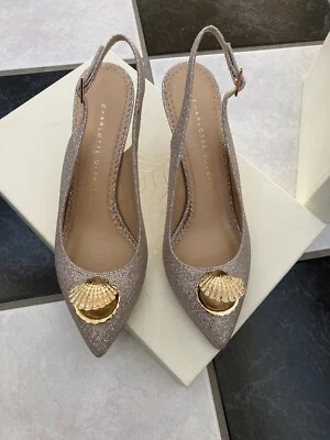 NUEVO EN CAJA 100% AUTÉNTICOS Charlotte Olympia DESI PEARL Brillo Zapatos con Cordones $995 Talla 38 Foto 1 de 4