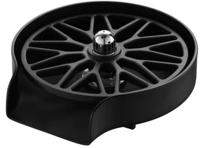 NEW Kicimpro Black Glass Rinser Stainless Steel Cup Washer for Sink
