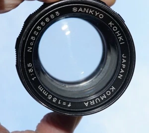 Rare KOMURA 135mm F3.5 PRE-SET SANKYO KOHKI MF Lens Arri PL mount CINE VG VIDEO - Picture 1 of 7