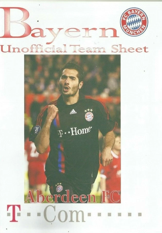 BAYERN MUNICH v ABERDEEN  2007/08  UEFA CUP  -  Unofficial Issue - Image 1 of 1