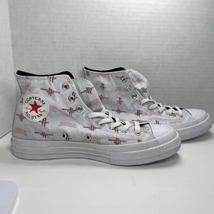 Mens 8 Converse Hi Tops Houston Rockets Hardwood Shoes Chuck Taylors  161162C - Picture 1 of 14
