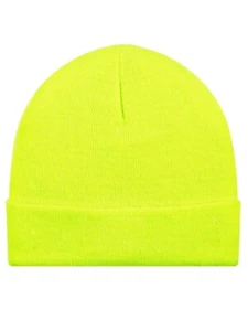 Mens Ladies Hi Vis Viz Neon Yellow Pro Climate Winter Beanie Hat One Size - Picture 1 of 1