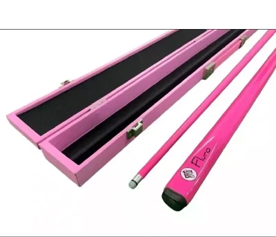 PINK FLURO l 57" 2 Piece Pool Snooker Billiard Cue & Case Combo   2025 - image 1 of 4